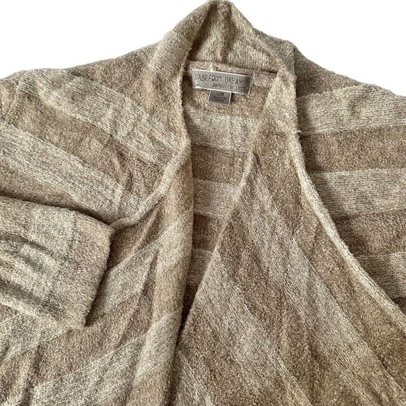 Barefoot Dreams Bamboo Chic Lite Waterfall Wrap Plush Cardigan Tan‎ Size S/M - Picture 1 of 5